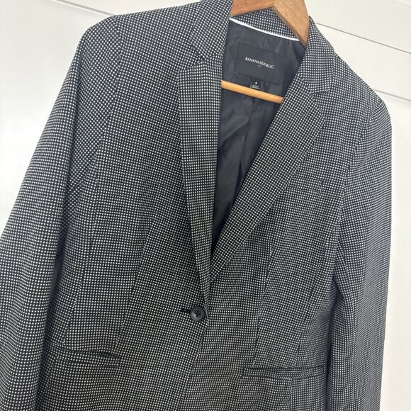 Banana Republic Womens Size: 4 Mini Check Color Geometric Blazer - Picture 4 of 16